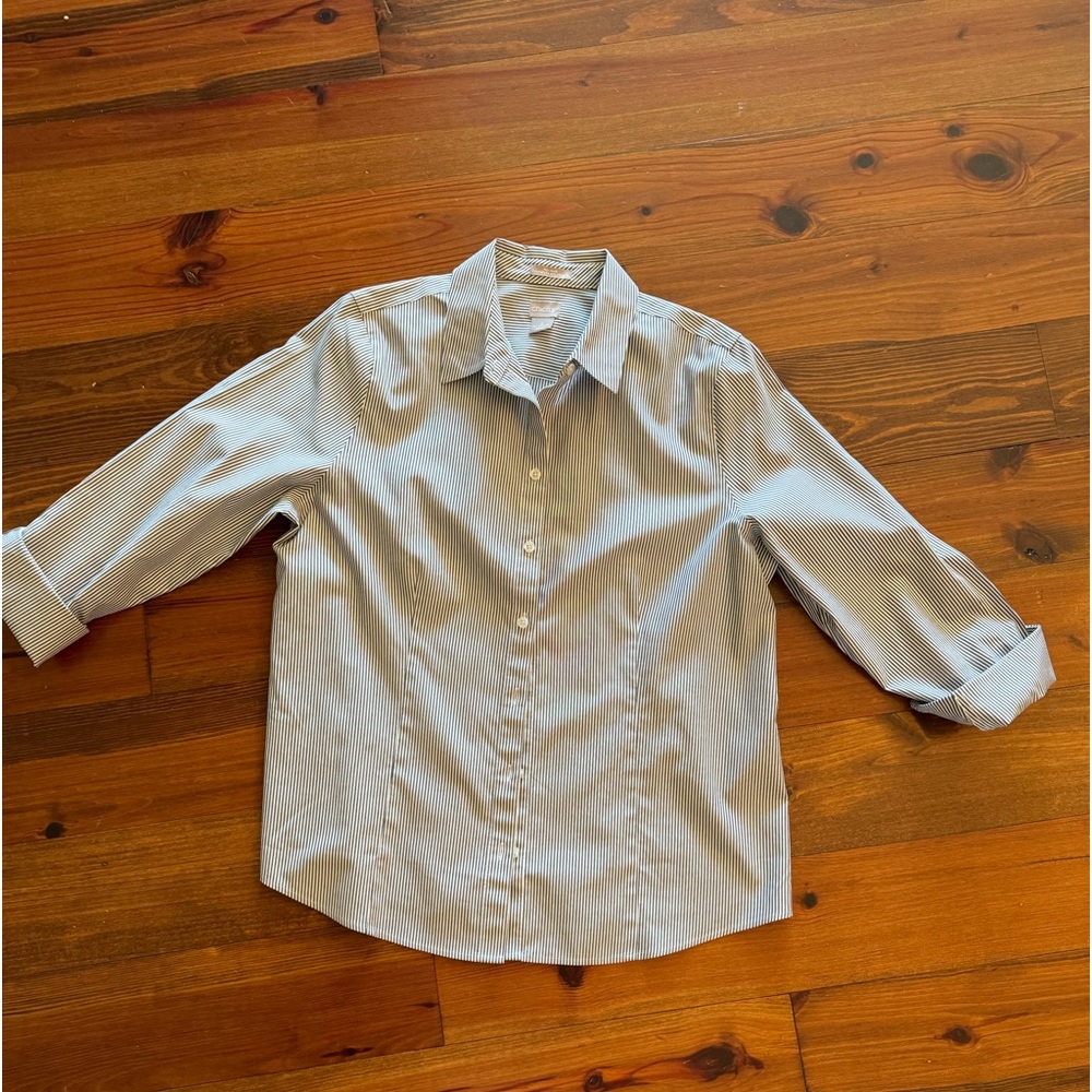 Chicos No Iron Cool Max All Season Button  Top Blouse Sz 2 or L
